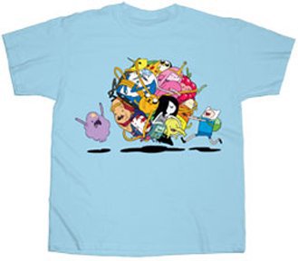 Adventure Time Group Roll T shirt lightblue