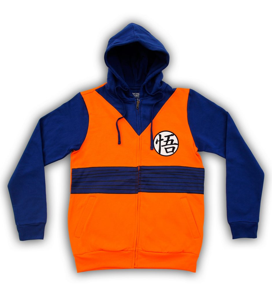 Dragon Ball Z Goku Symbol Costume Zip Up Hoodie Sweatshirt Front