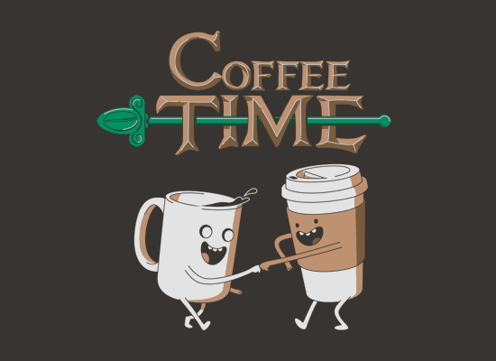 Adventure Time Style Coffee Time T Shirt