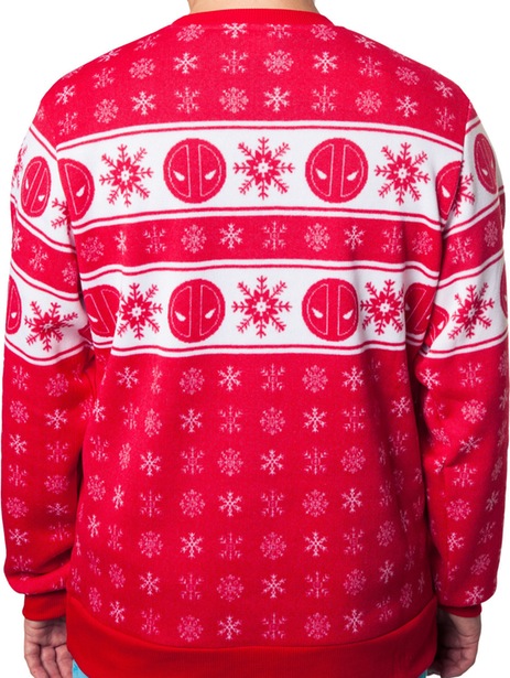 Deadpool Sublimated Faux Christmas Sweater Image2