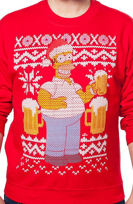 Homer Simpson Faux Ugly Christmas Sweater