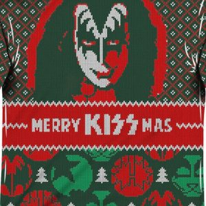 Kiss Sublimated Ugly Faux Christmas Sweater Long Sleeve Tee