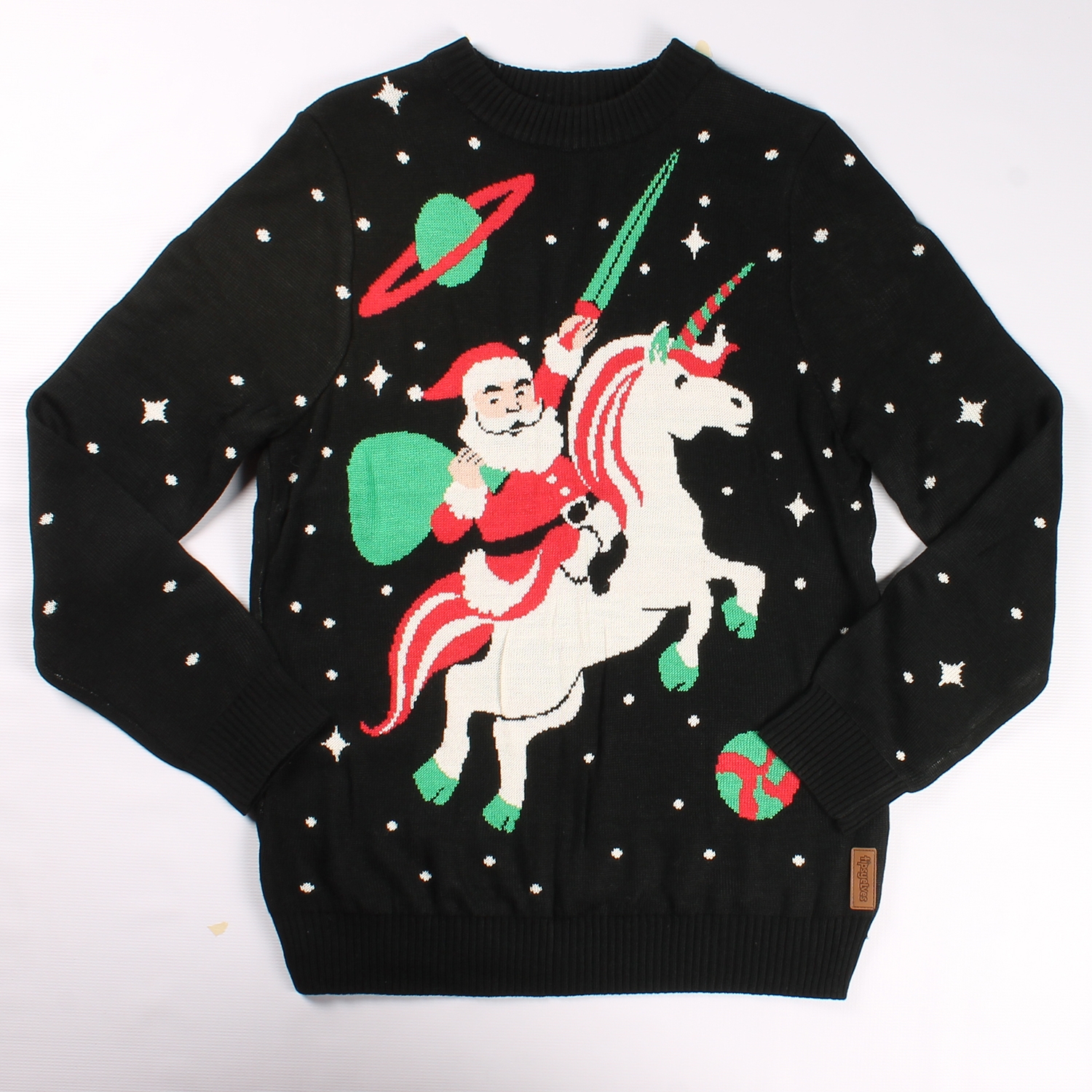 Santa Riding Unicorn in Space Christmas Sweater