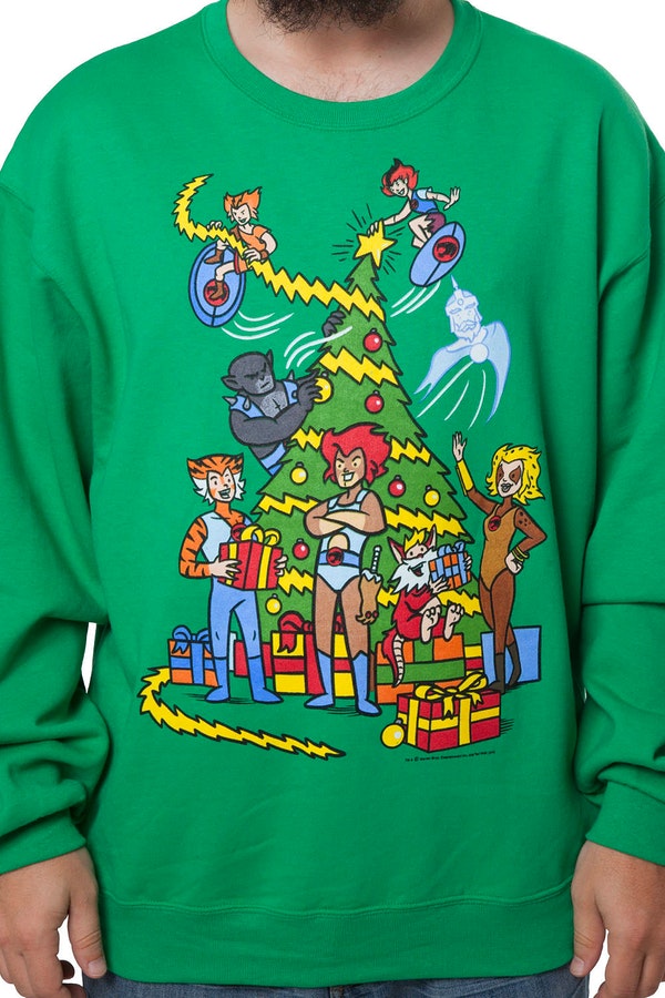 ThunderCats Christmas Tree Faux Ugly Sweater Sweatshirt