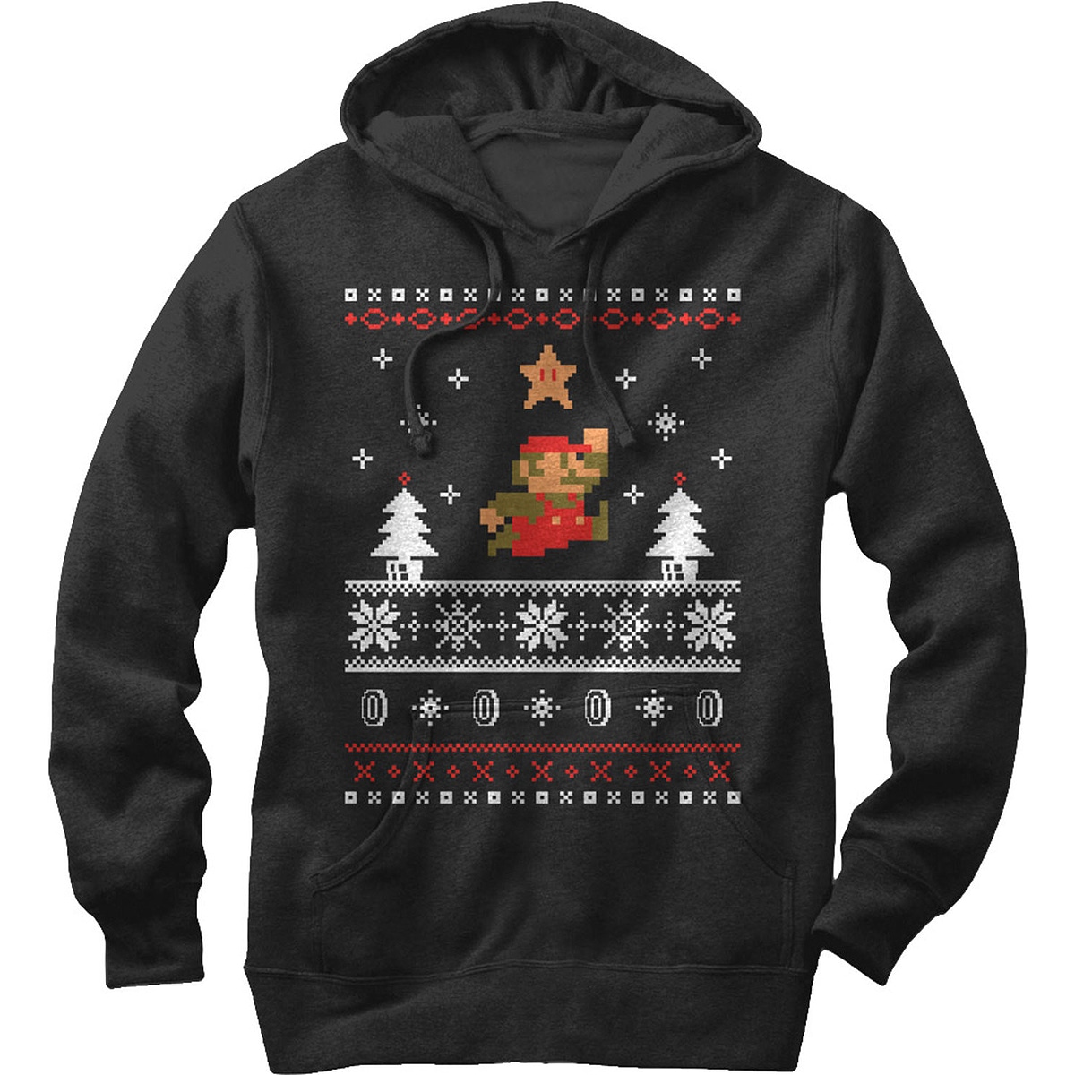 Nintendo Super Mario Faux Christmas Sweater Hoodie