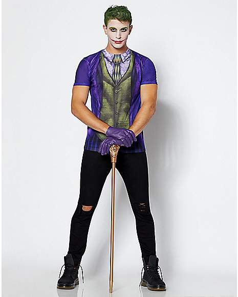 Joker Suit Sublimated Halloween Batman T Shirt Far