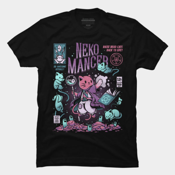 Neko Mancer Comic Book Maneki Neko Cat T Shirt