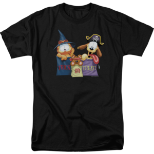 Trick or Treat Garfield Witch and Odie Pirate Halloween T Shirt