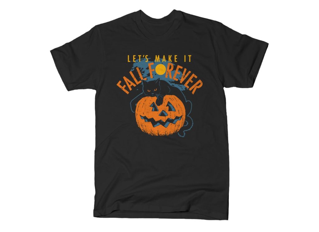 Fall Forever Cat Jack O Lantern T Shirt